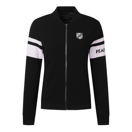 여성 씬다운 패딩 블록 라인 니트 점퍼