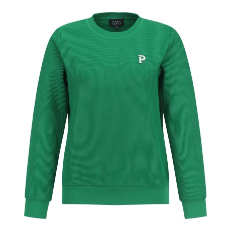 여성 백 레터링 P 로고 니트