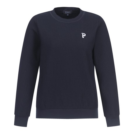 여성 백 레터링 P 로고 니트