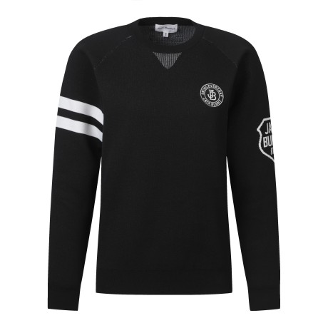 여성 잭바니 배색 라운드 스웨터