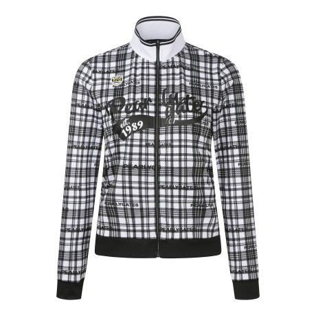 여성 로고 체크 모크넥 집업 점퍼