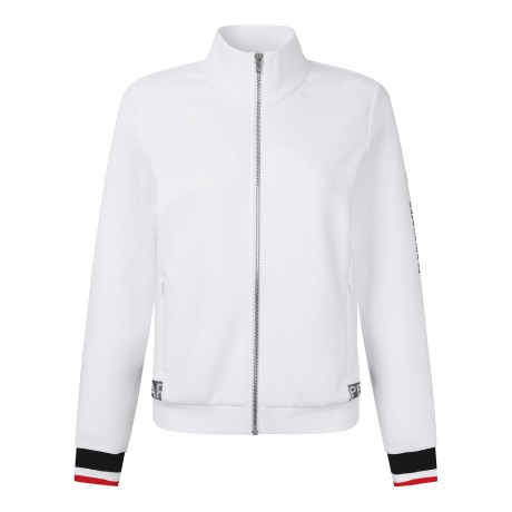 여성 모크넥 배색 커프스 집업 점퍼