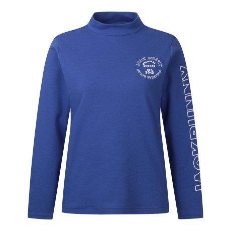 여성 슬리브 로고 모크넥 티셔츠