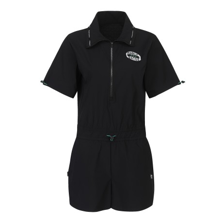 [냉감]여성 로고 패치 하프 집업 점프수트