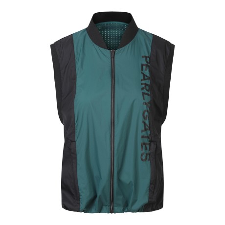 여성 텍스쳐 배색 집업 베스트