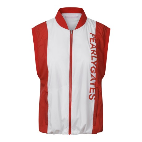 여성 텍스쳐 배색 집업 베스트