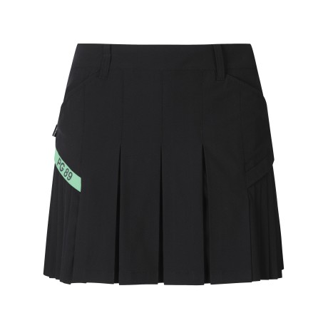 여성 스마일 솔리드 믹스 플리츠 큐롯 스커트