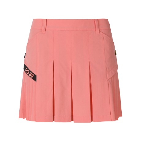 여성 스마일 솔리드 믹스 플리츠 큐롯 스커트