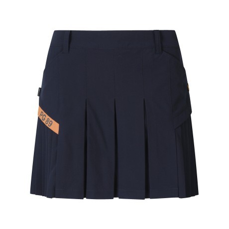 여성 스마일 솔리드 믹스 플리츠 큐롯 스커트