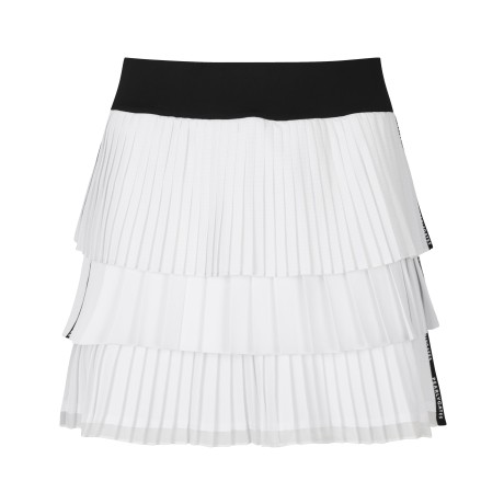 여성 플리츠 티어드 로고 밴딩 큐롯 스커트