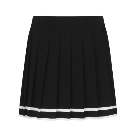 여성 컬러 헴라인 플리츠 스커트