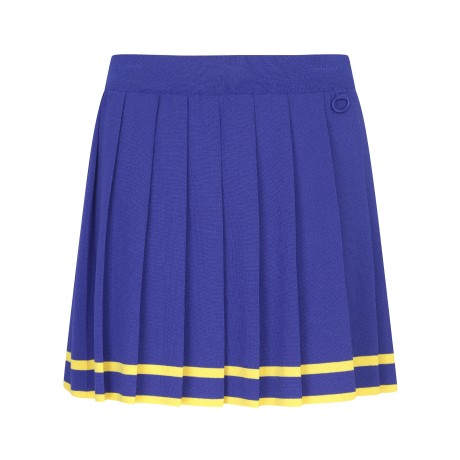 여성 컬러 헴라인 플리츠 스커트