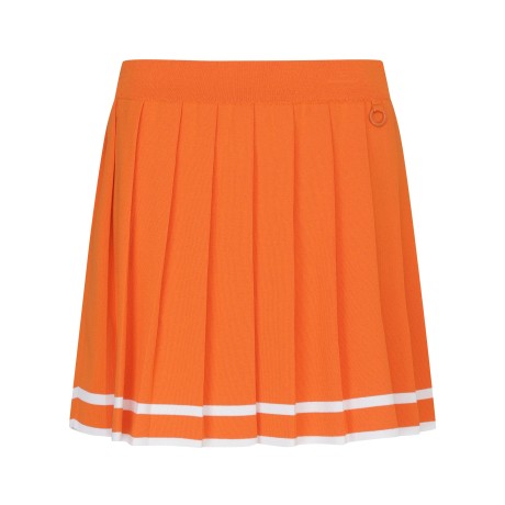 여성 컬러 헴라인 플리츠 스커트