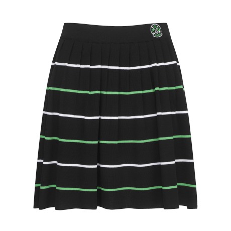 여성 스트라이트 플리츠 니트 큐롯스커트