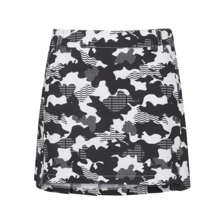 여성 카모 백 플리츠 큐롯 스커트