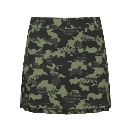 여성 카모 백 플리츠 큐롯 스커트