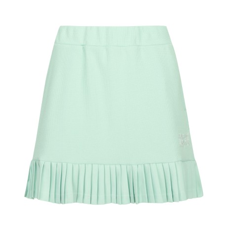 여성 플리츠 헴 니팅 밴딩 스커트