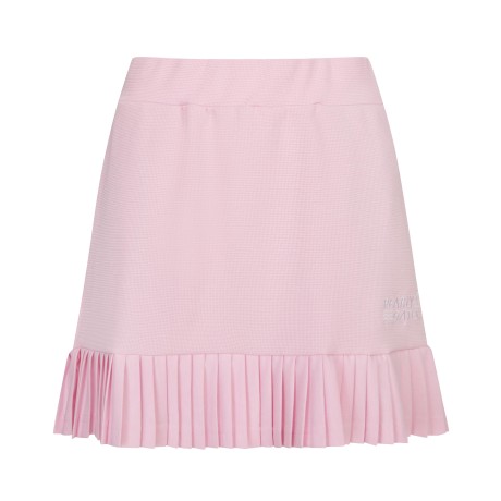 여성 플리츠 헴 니팅 밴딩 스커트