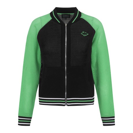 여성 메쉬 컬러블록 바시티 점퍼