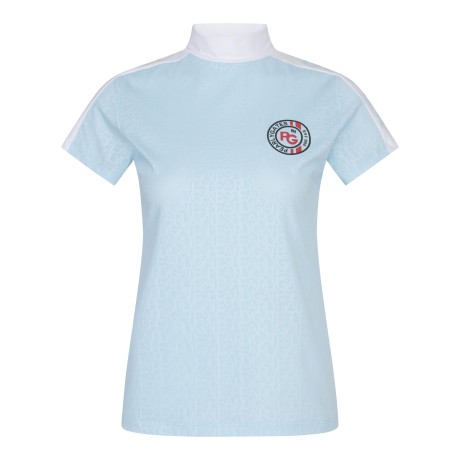 여성 모노그램 컬러블록 모크넥 티셔츠