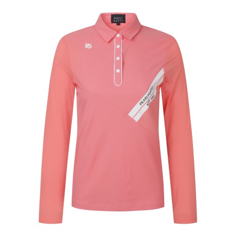 [냉감]여성 사선 로고 경량 칼라 티셔츠