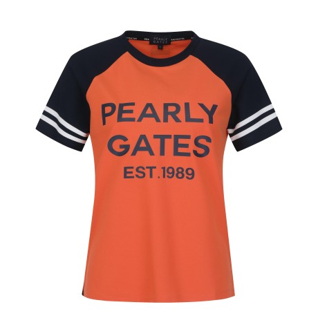 [냉감]여성 컬러블록 레터링 반팔 티셔츠