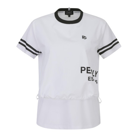 여성 우븐 레이어드 배색 반팔 티셔츠