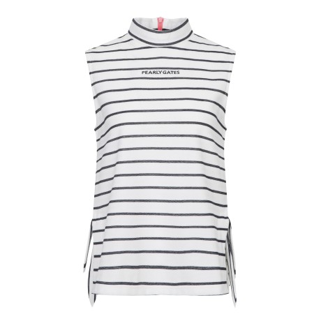 여성 사이드 스트랩 스트라이프 민소매 탑