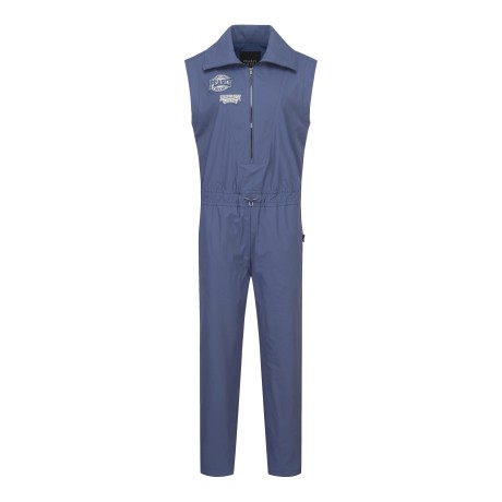 여성 로고 패치 슬리브리스 점프수트