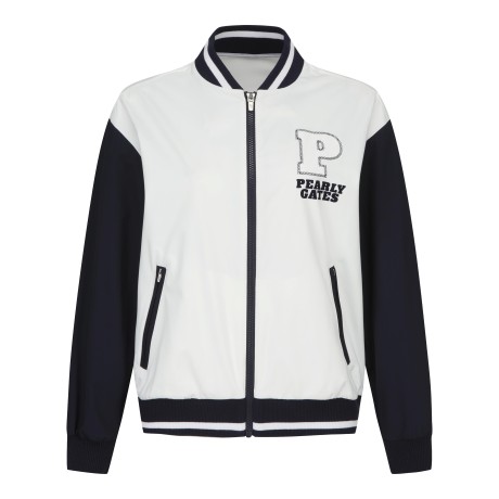 여성 컬러 믹스 백 로고 윈드브레이커