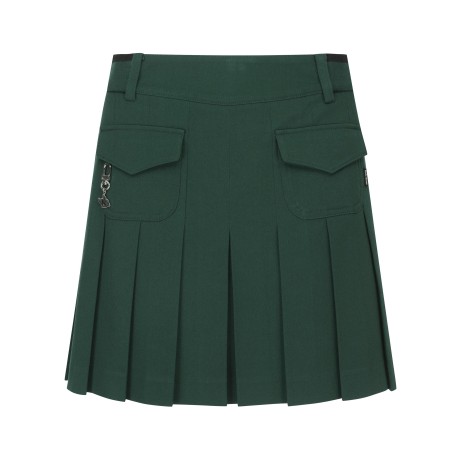 여성 플랩 포켓 플리츠 큐롯 스커트