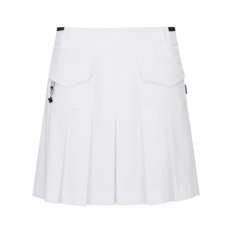 여성 플랩 포켓 플리츠 큐롯 스커트