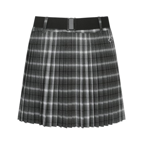 [가격인하] 여성 파우치 벨티드 체크 플리츠 큐롯 스커트