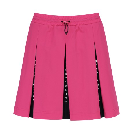 여성 투톤 플리츠 스트링 밴딩 스커트