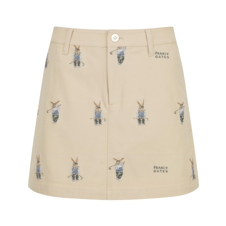 여성 바니 자수 패턴 미니 스커트