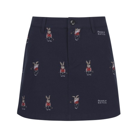 여성 바니 자수 패턴 미니 스커트