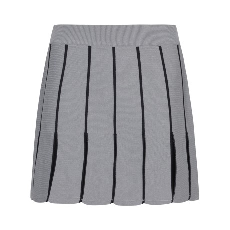 여성 스트라이프 플리츠 블록 니트 스커트