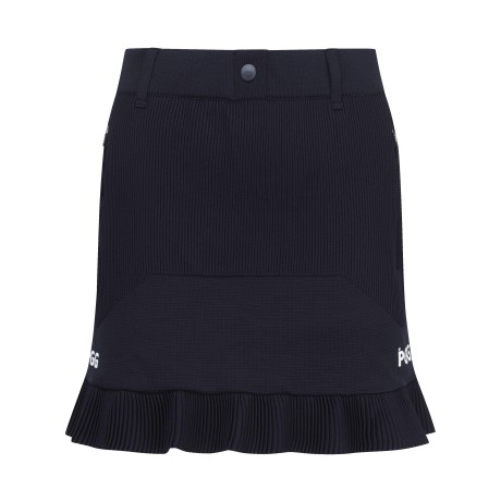 PGG 여성 프릴 펀칭 우븐 믹스 스커트