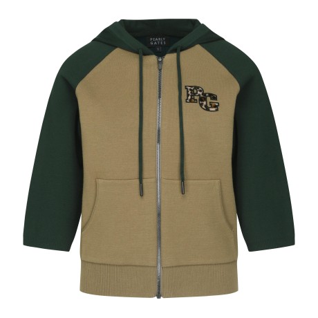 [가격인하] 여성 레오파드 로고 컬러 블록 후드 집업