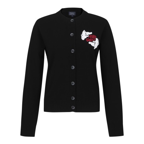 여성 바니 로고 니트 가디건