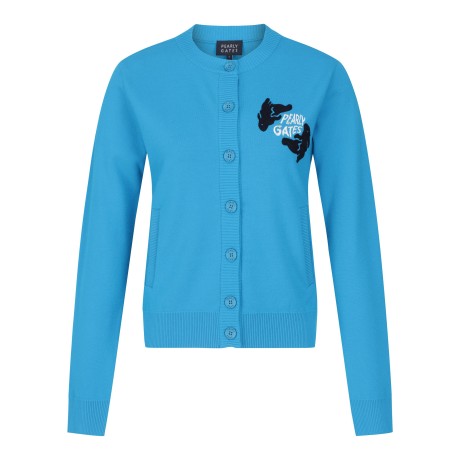 여성 바니 로고 니트 가디건