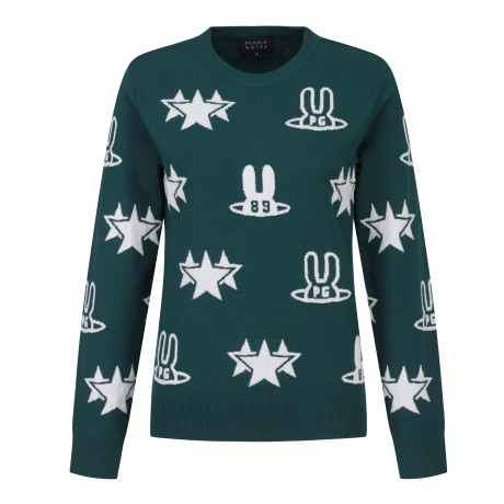 여성 부클 바니 긴팔 니트