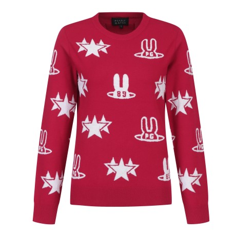 여성 부클 바니 긴팔 니트