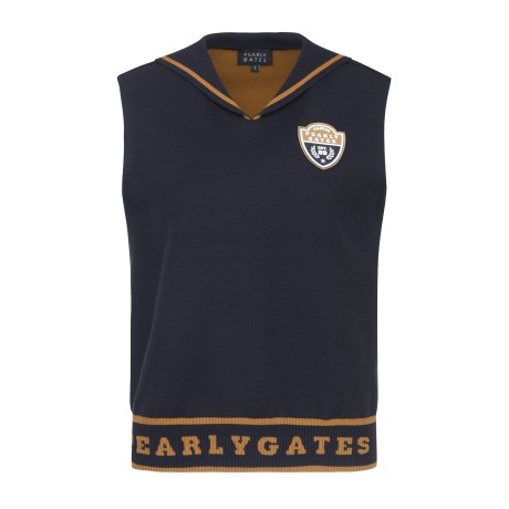 여성 패치 세일러 니트 베스트