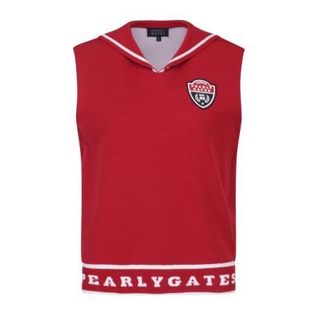 여성 패치 세일러 니트 베스트