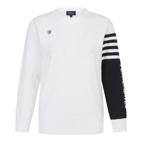 [가격인하] 여성 아가일 자카드 컬러 블록 스웨터