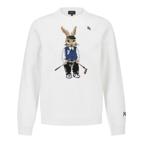 여성 바니 자카드 라운드넥 스웨터