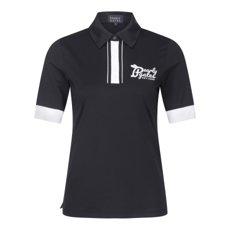 [가격인하] 여성 컬러 라인 로고 카라 반팔 티셔츠