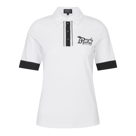 [가격인하] 여성 컬러 라인 로고 카라 반팔 티셔츠