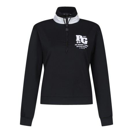 [가격인하] 여성 배색 로고 하프 집업